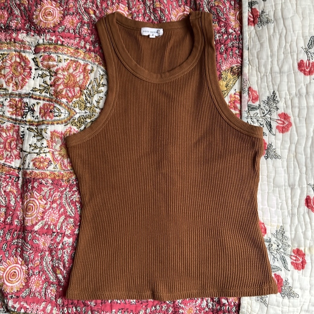 Good American racer back brown tank